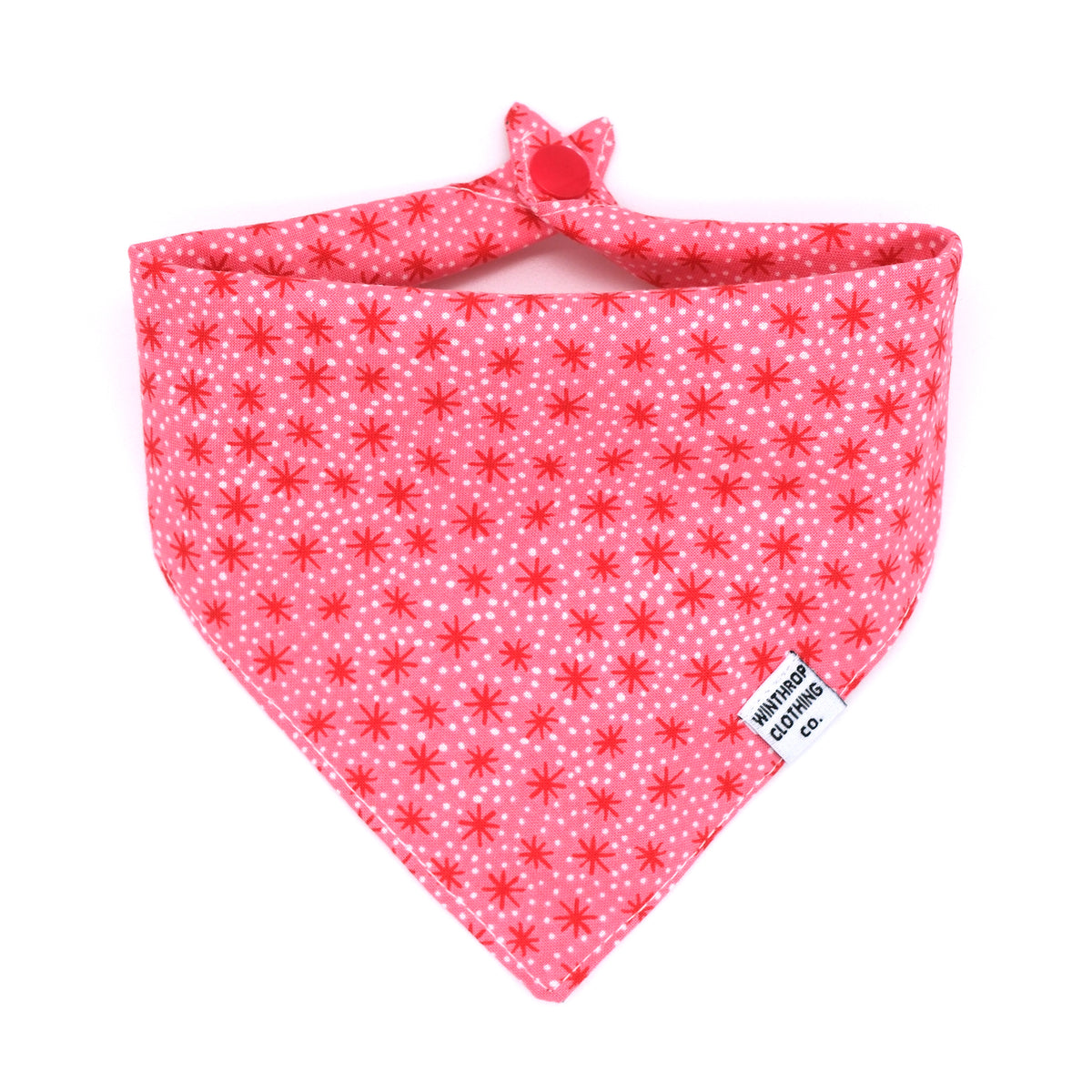 Pink and Red Retro Starburst Dog Bandana