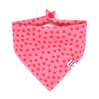 Pink and Red Retro Starburst Dog Bandana