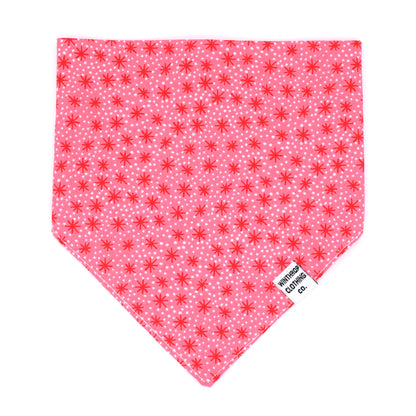 Pink and Red Retro Starburst Dog Bandana