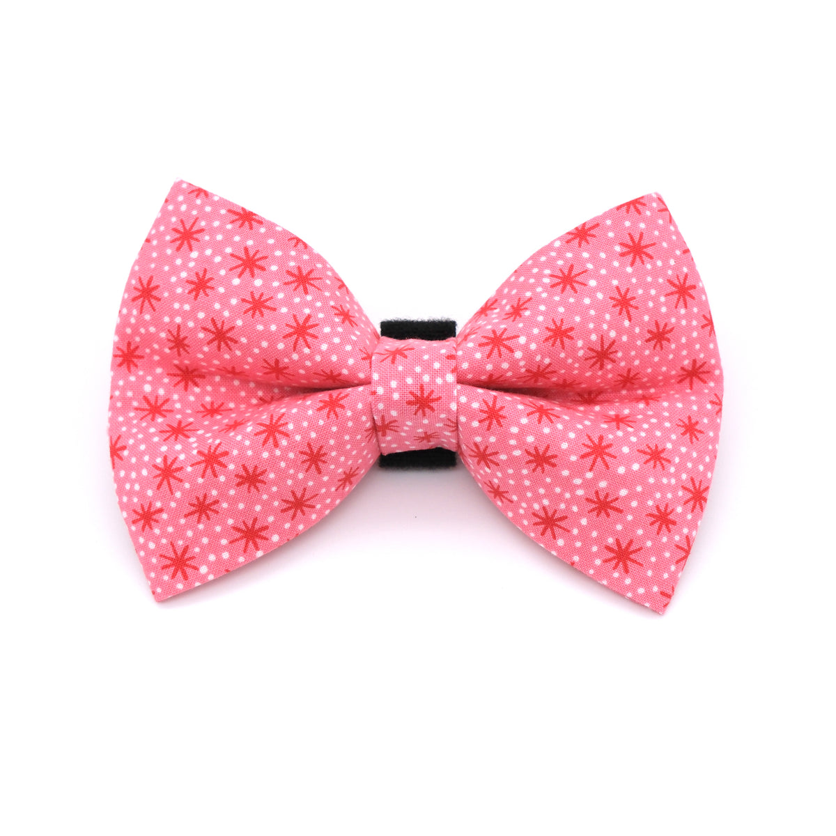 Pink and Red Retro Starburst Dog Bow Tie 
