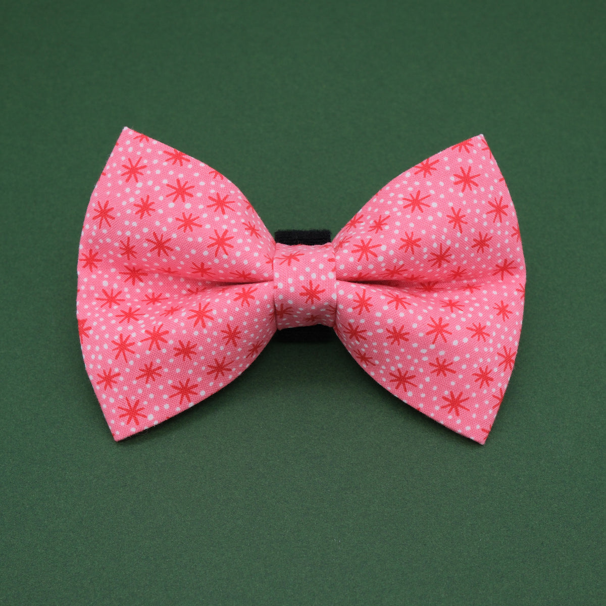 Pink and Red Retro Starburst Dog Bow Tie 