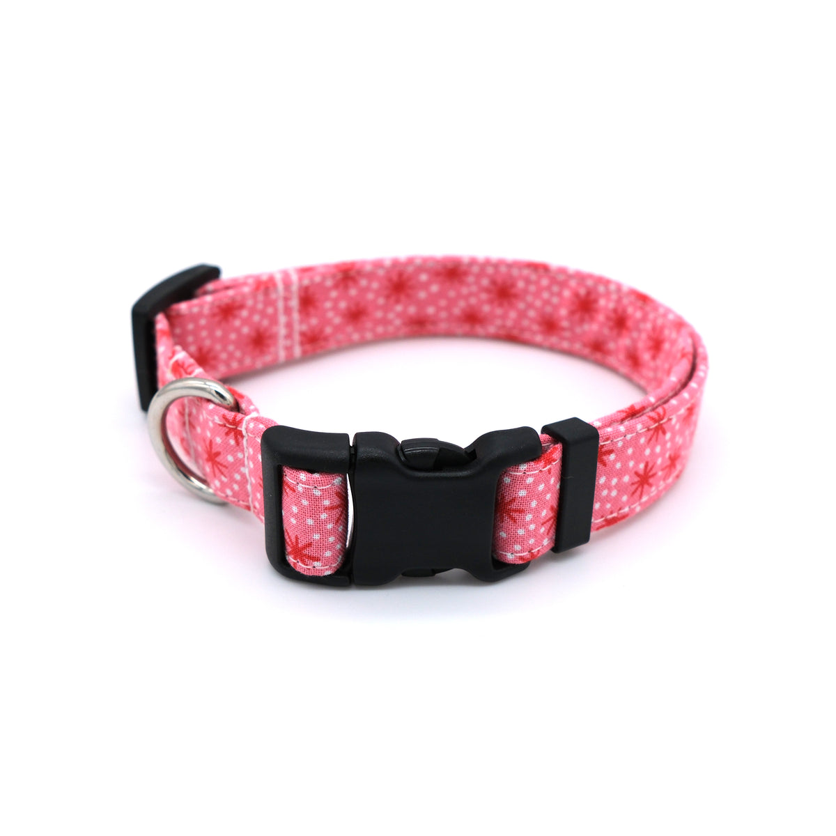 Pink and Red Retro Starburst Dog Collar