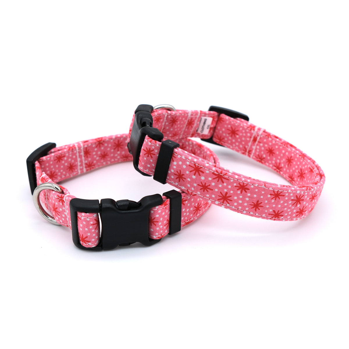 Pink and Red Retro Starburst Dog Collar