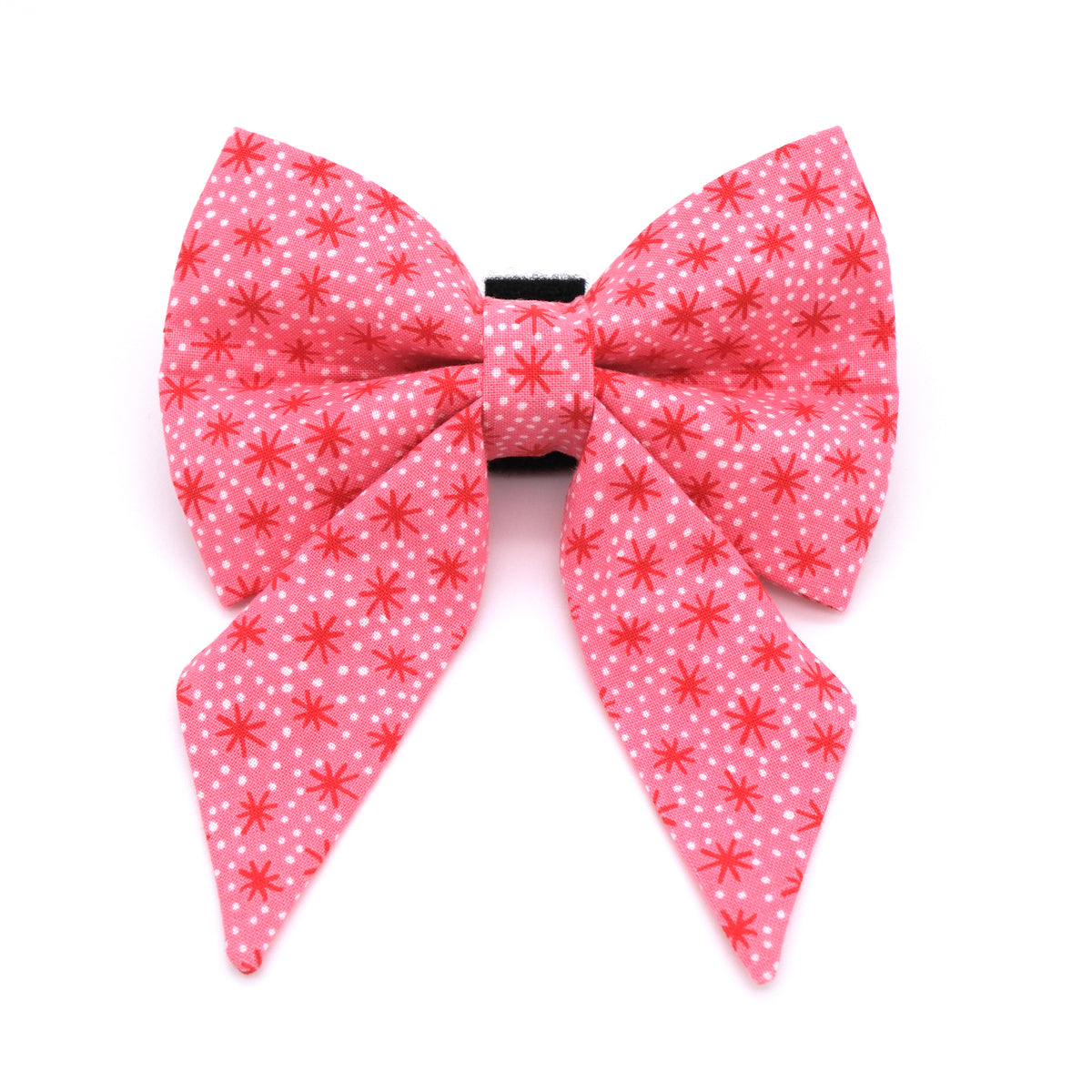 Pink and Red Retro Starburst Sailor Dog Bow
