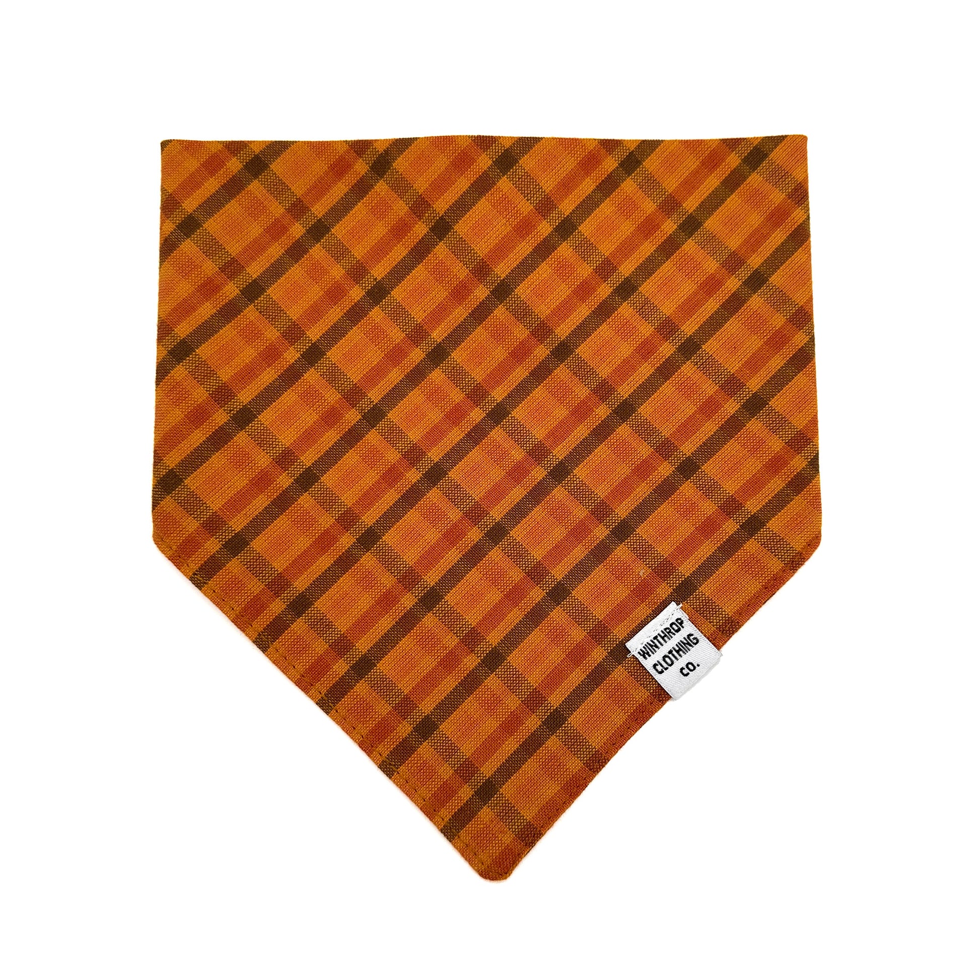 Pumpkin Spice Plaid Dog Bandana 