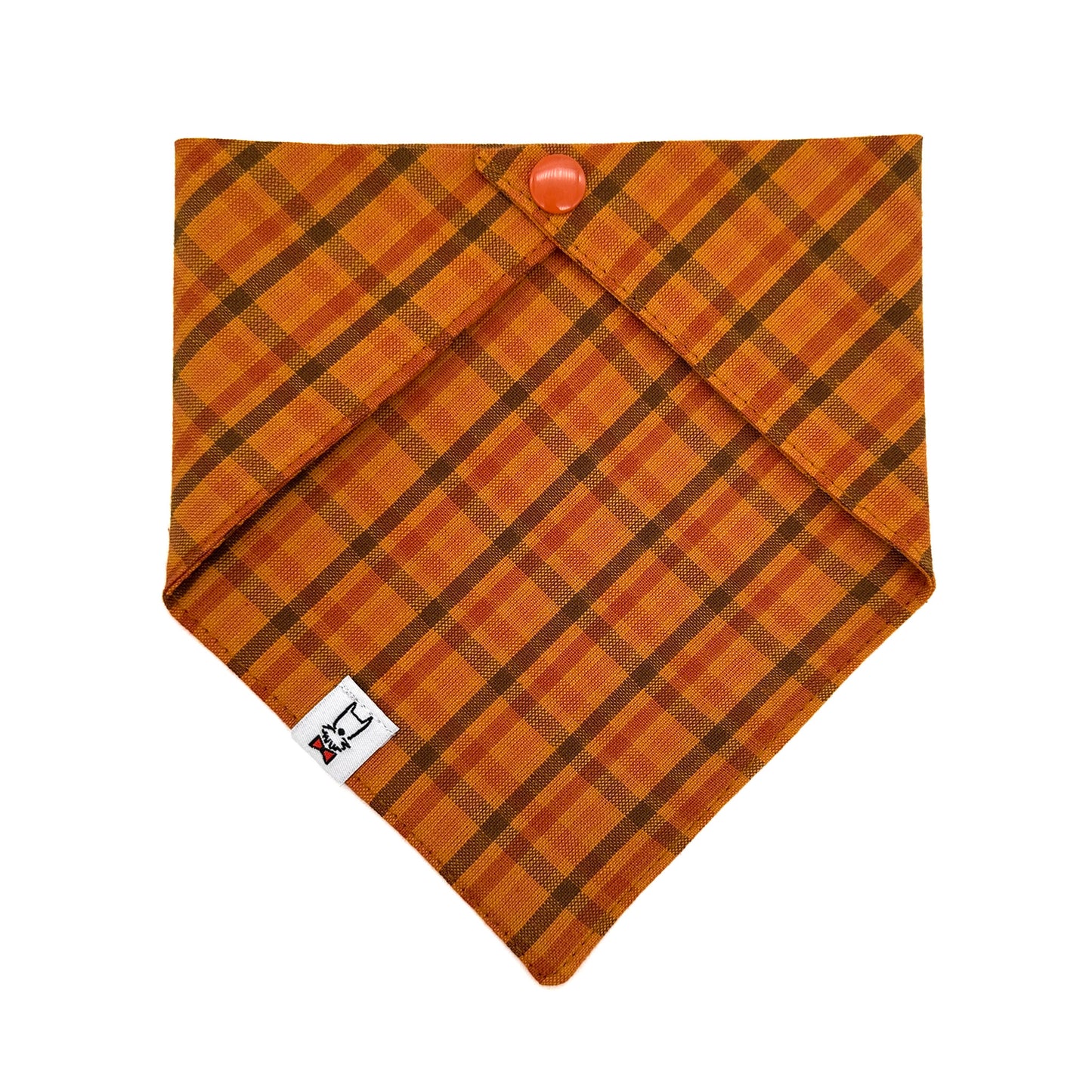 Pumpkin Spice Plaid Dog Bandana 