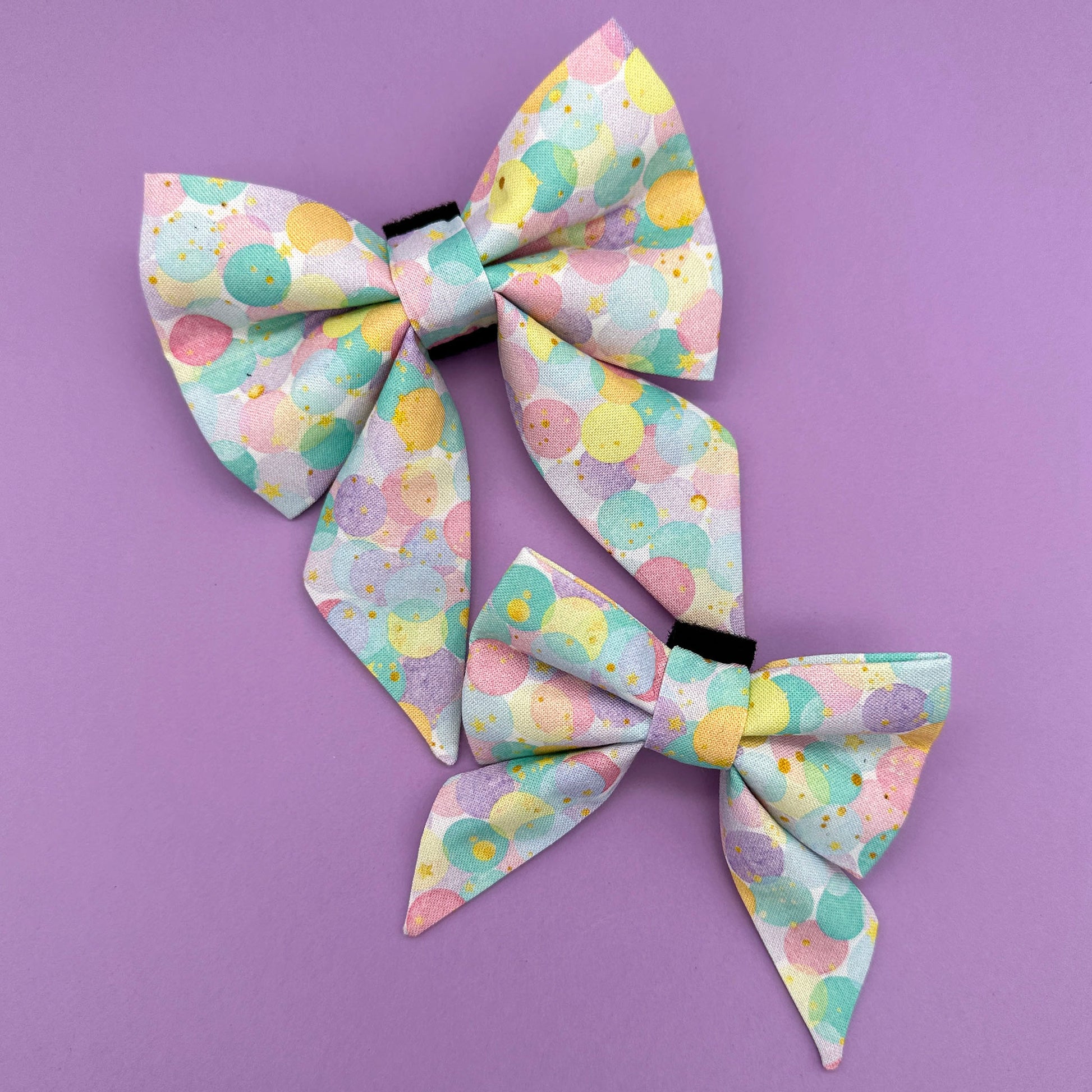 Pastel Confetti Birthday Sailor Dog Bow