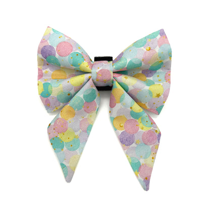 Pastel Confetti Birthday Sailor Dog Bow