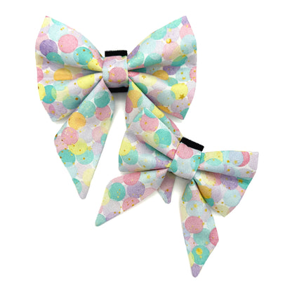 Pastel Confetti Birthday Sailor Dog Bow
