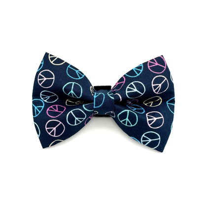Peace Sign Dog Bow Tie