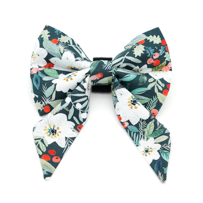 Poinsettia Sailor Dog Bow 