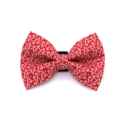 Red Candy Cane Dog Bow Tie 