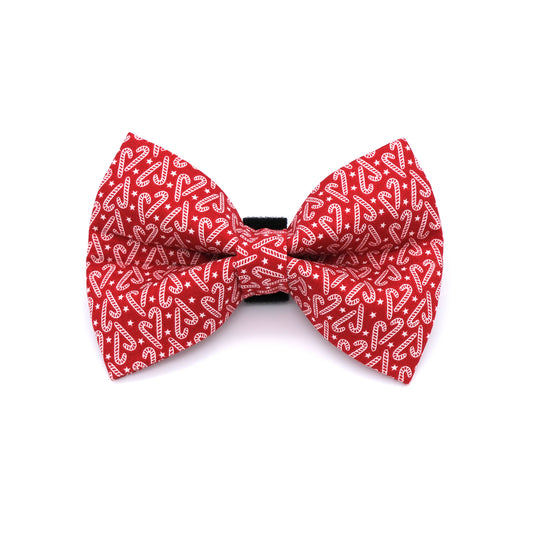 Red Candy Cane Dog Bow Tie 