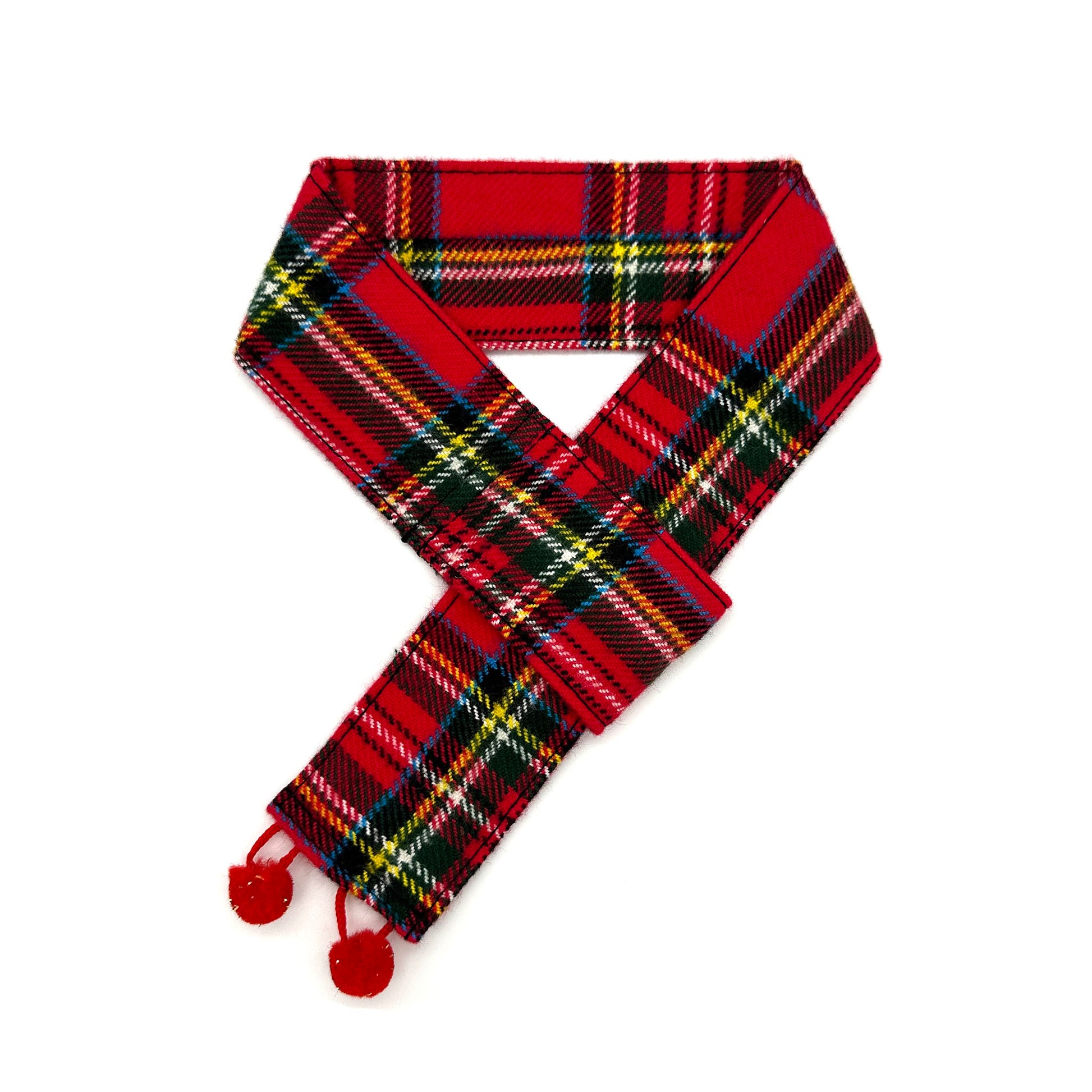 Red Plaid Flannel Dog Scarf