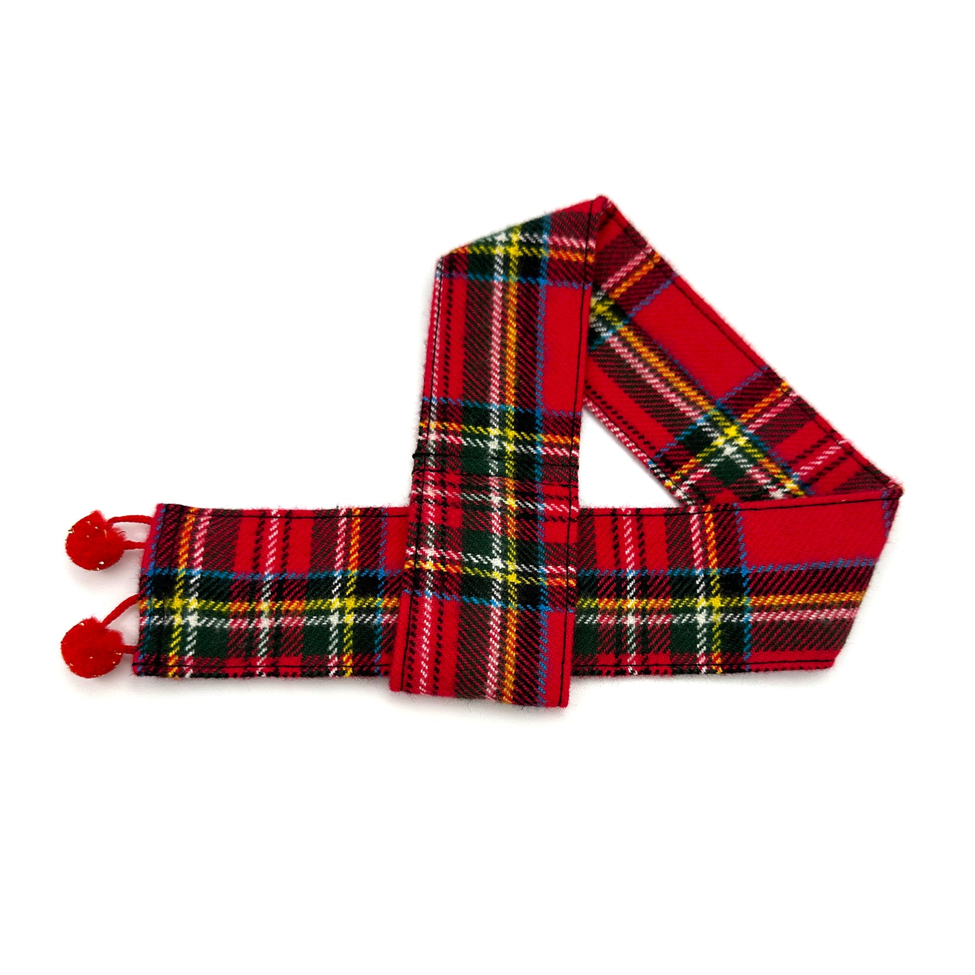 Red Plaid Flannel Dog Scarf