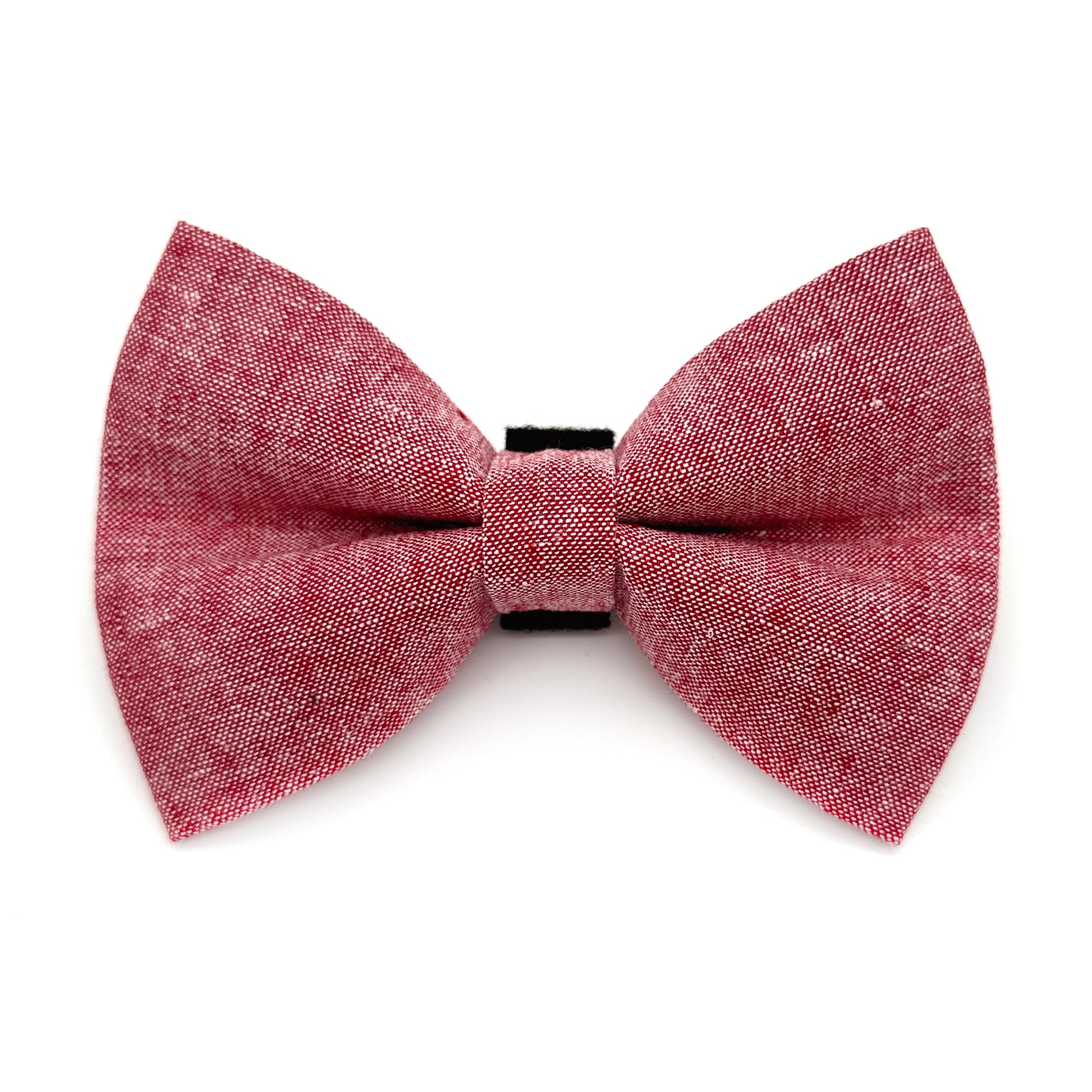 Red Chambray Dog Bow Tie