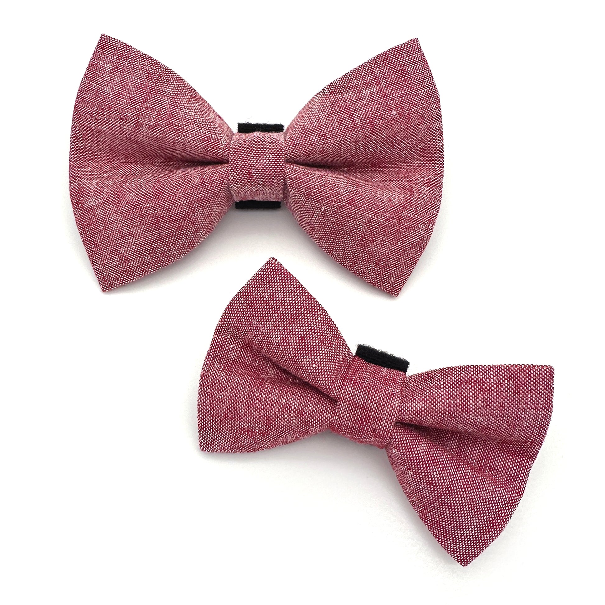 Red Chambray Dog Bow Tie