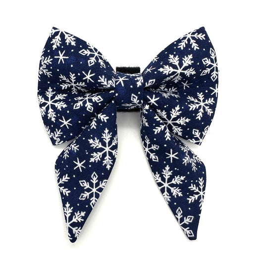 Snowflake Sailor Dog Bow