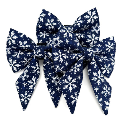 Snowflake Sailor Dog Bow