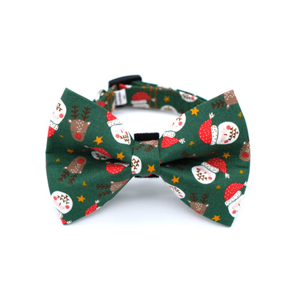 Santa and His Reindeer Dog Bow Tie Collar