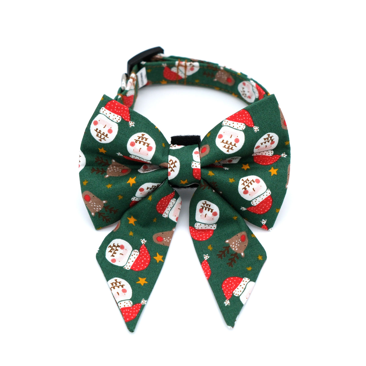 Santa and His Reindeer Sailor Dog Bow Collar
