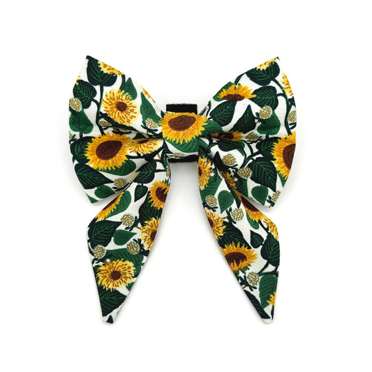 Sunflower Sailor Dog Bow