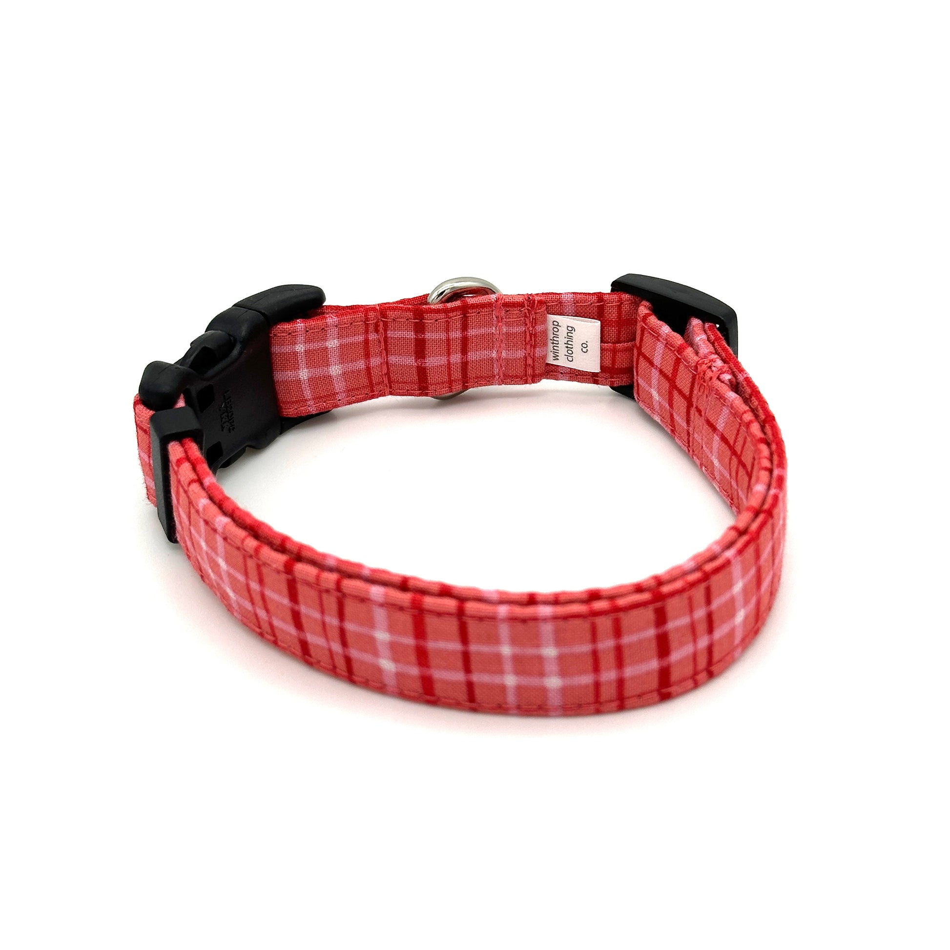 Valentine's Day Plaid Dog Collar
