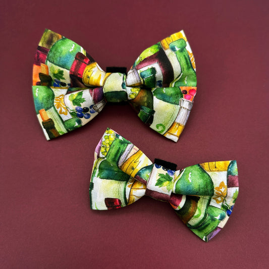 Wine Lover Dog Bow Tie