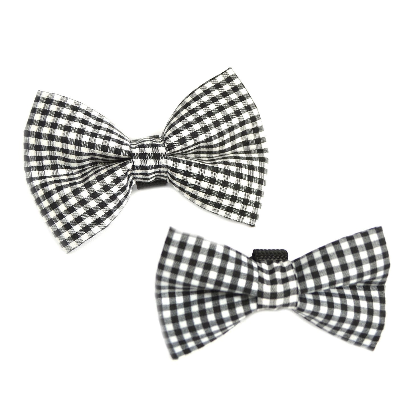 Black and White Gingham Dog Bow Tie