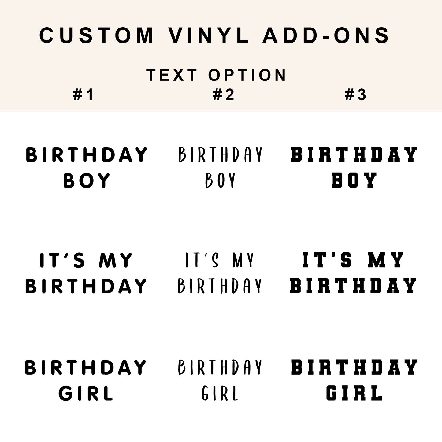 Custom Birthday Vinyl Add-on for Dog Bandana