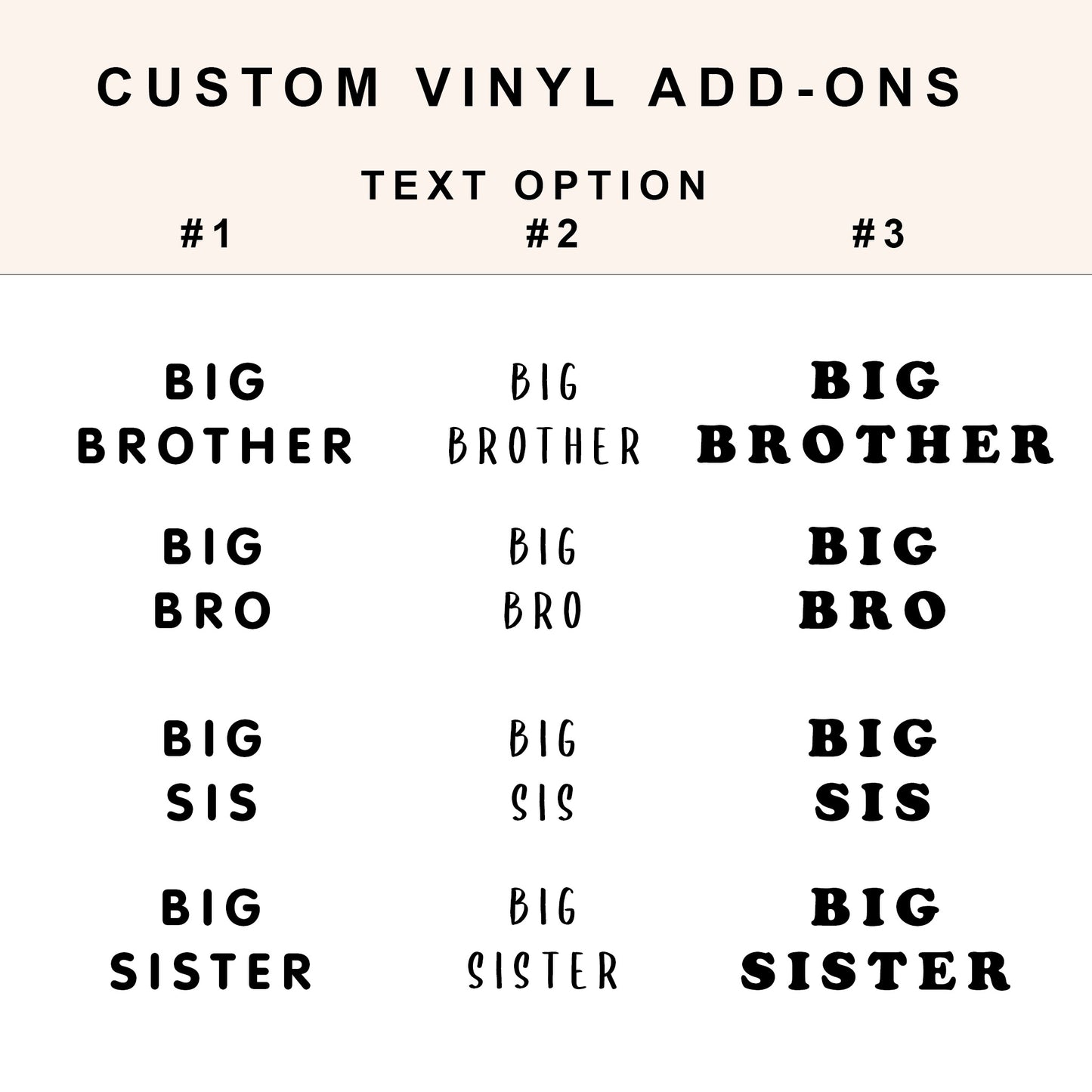 Custom Sibling Vinyl Add-on for Dog Bandana