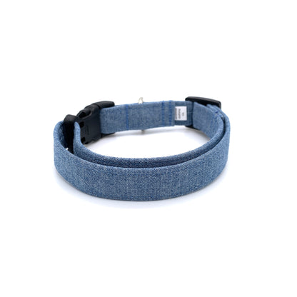 Light Blue Chambray Dog Collar