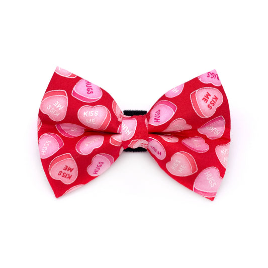 Conversation Hearts Valentine's Day Dog Bow Tie