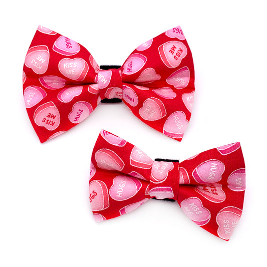 Conversation Hearts Valentine's Day Dog Bow Tie