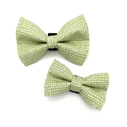 Green Polka Dot Dog Bow Tie
