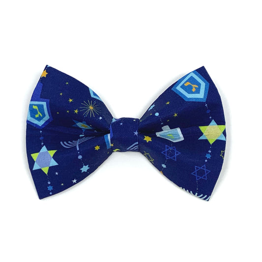 Hanukkah Dreidel Dog Bow Tie