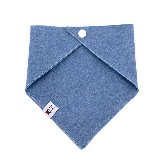 Light Blue Chambray Dog Bandana