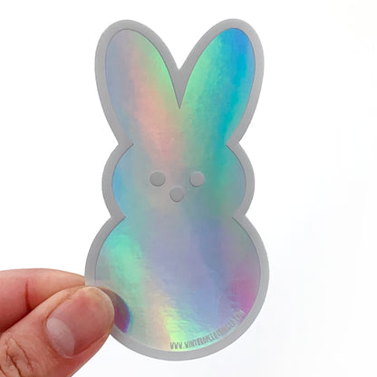 Holographic Peep Bunny Sticker
