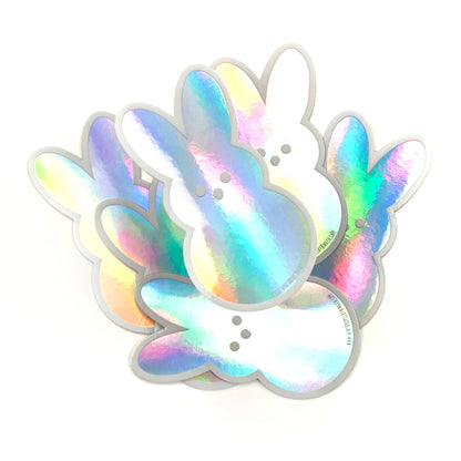 Holographic Peep Bunny Sticker