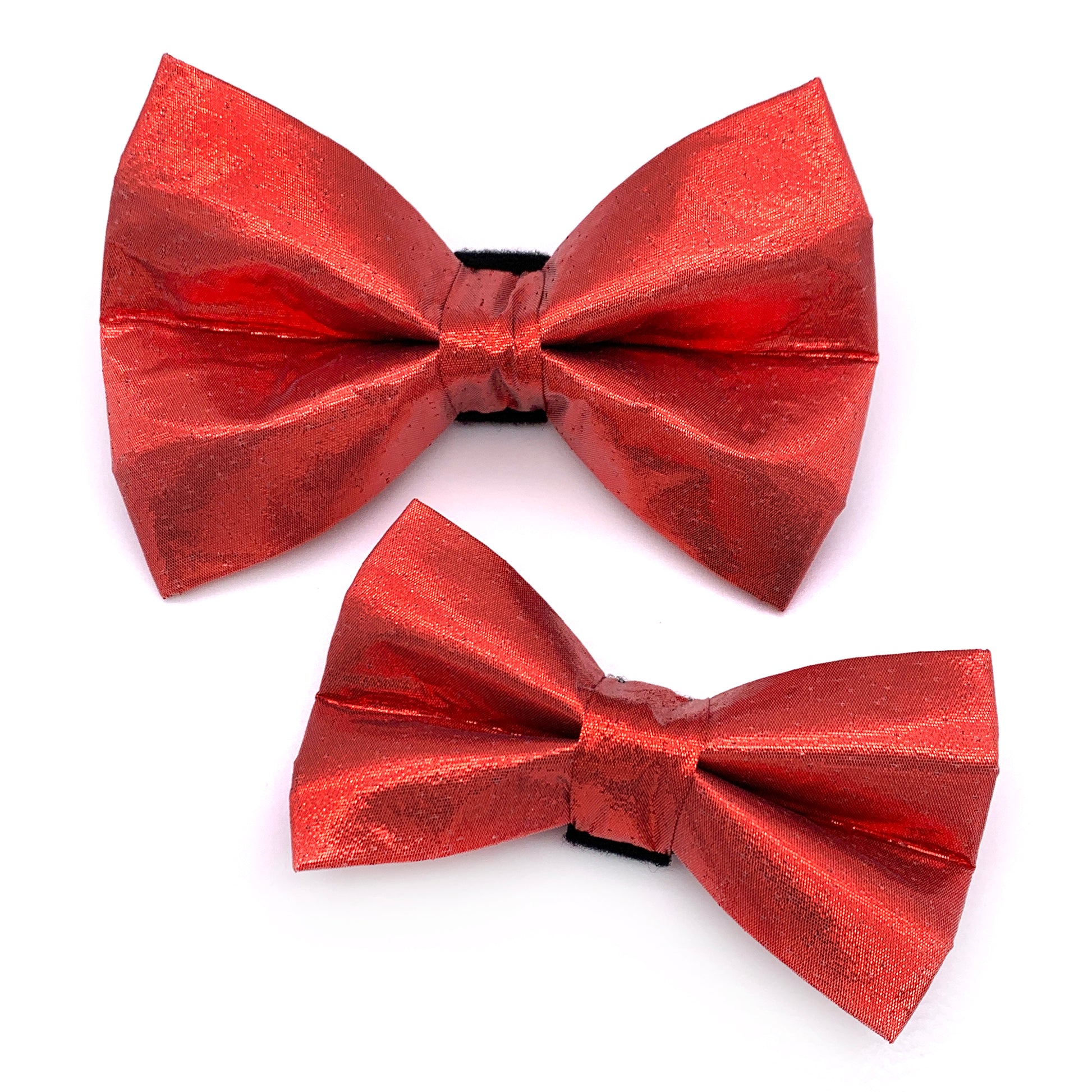 Metallic Red Dog Bow Tie