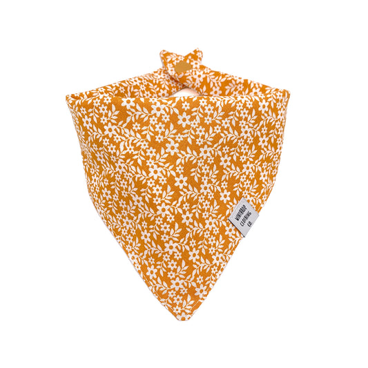 Mustard Yellow Floral Dog Bandana