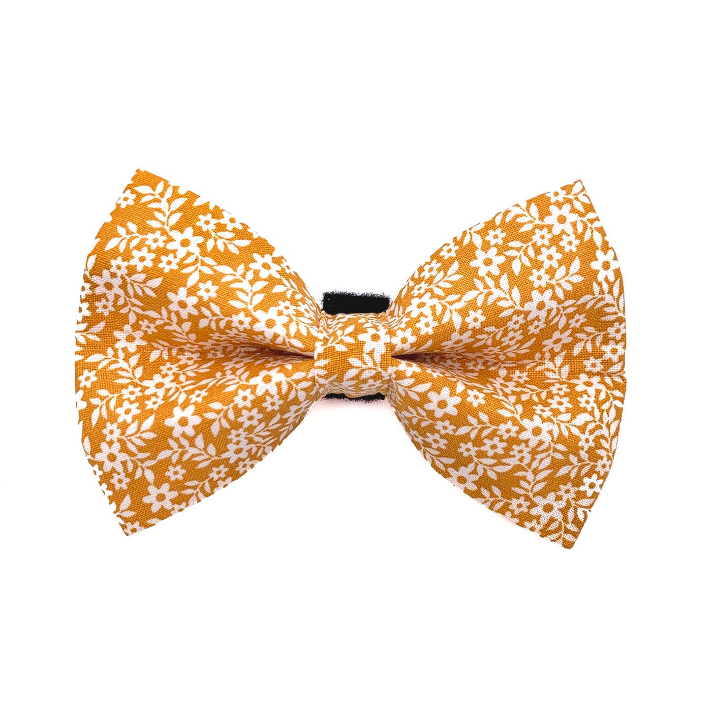 Mustard Yellow Floral Dog Bow Tie