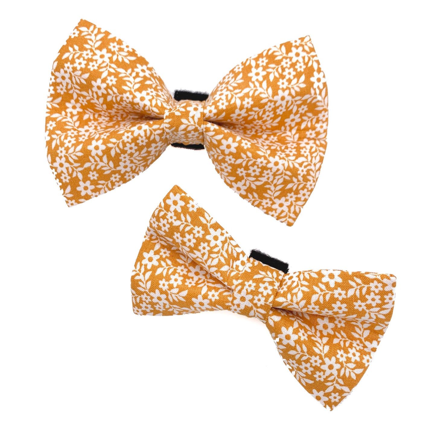 Mustard Yellow Floral Dog Bow Tie