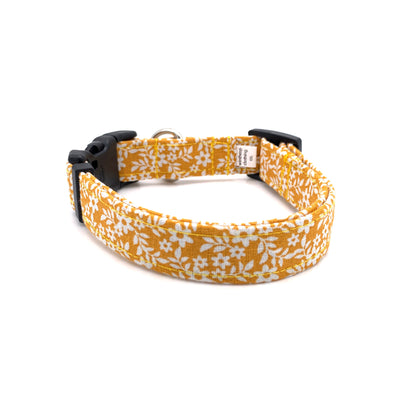 Mustard Yellow Floral Dog Collar