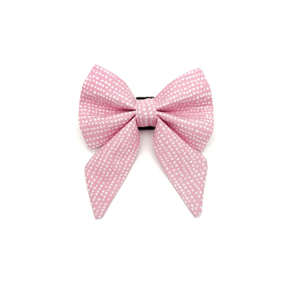 Pink Polka Dot Sailor Dog Bow