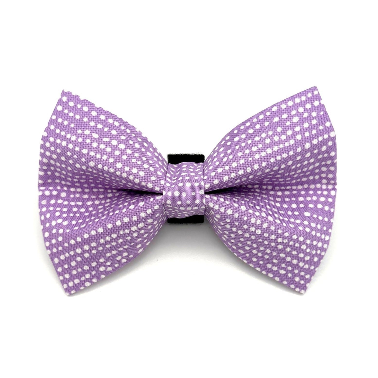 Purple Polka Dot Dog Bow Tie