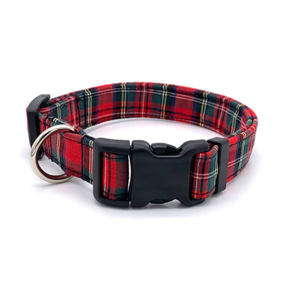 Red Plaid Dog Collar