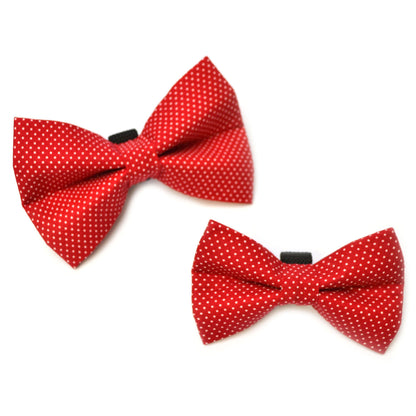 Red Polka Dot Dog Bow Tie