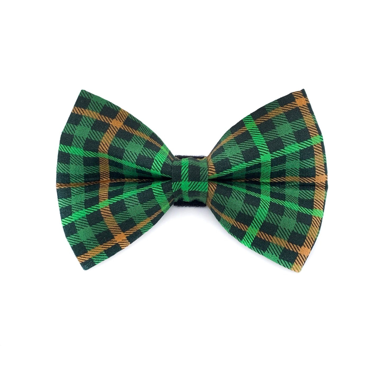 St. Patrick's Day Check Dog Bow Tie