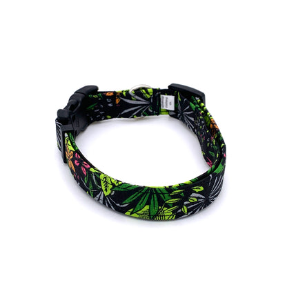 Tropical Leaves Dog Collar